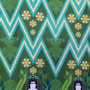 Batik Motif Gelombang Muare hijau